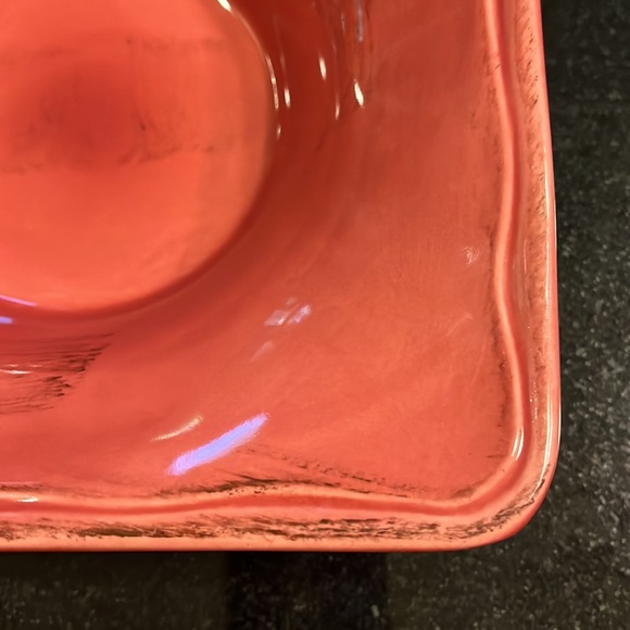 "ELITE"  Square Serving Bowl "RHAPSODY - Salmon"  by Gibson - Picture 6 of 6